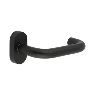 CR-106C4MB Frelan Hardware CRES Multi Point Oval Rose Door Handle Black (SS316)