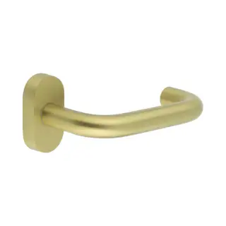 CR-106C4SB Frelan Hardware CRES Multi Point Oval Rose Door Handle Satin Brass (SS316)