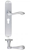 FB031EPSC - Zoo Hardware Fulton & Bray 'Arundel' Lever Euro Profile Lock (47.5mm c/c) Handles on Long Backplate (245 x 42mm) Satin Chrome
