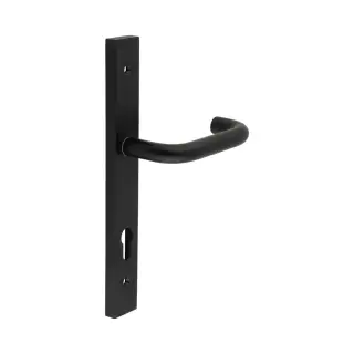 CR-106G4MB Frelan Hardware CRES 92mm Multi Point Backplate Door Handle (215mm c/c) Black (SS316)