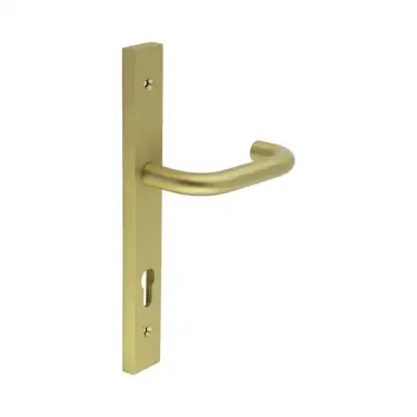 Click Here To Enlarge This Photo Of CR-106G4SB Frelan Hardware CRES 92mm Multi Point Backplate Door Handle (215mm c/c) Satin Brass (SS316)