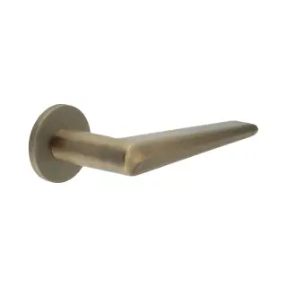 CR-107A1AB Frelan Hardware CRES Sprung (Round Rose) Door Handle Antique Brass (SS316)