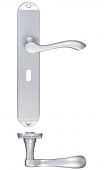 FB031SC - Zoo Hardware Fulton & Bray 'Arundel' Lever Lock (57mm c/c) Handles on Long Backplate (245 x 42mm) Satin Chrome