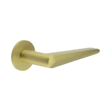 Click Here To Enlarge This Photo Of CR-107A3SB Frelan Hardware CRES Fixed Dead (Round Rose) Door Handle Satin Brass (SS316)