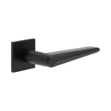 Click Here To Enlarge This Photo Of CR-107B2MB Frelan Hardware CRES Unsprung (Square Rose) Door Handle Black (SS316)