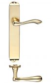 FB032 - Zoo Hardware Fulton & Bray 'Arundel' Lever Latch Handles on Long Backplate (245 x 42mm) Polished Brass