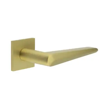 Click Here To Enlarge This Photo Of CR-107B2SB Frelan Hardware CRES Unsprung (Square Rose) Door Handle Satin Brass (SS316)