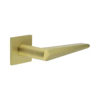 CR-107B2SB Frelan Hardware CRES Unsprung (Square Rose) Door Handle Satin Brass (SS316)