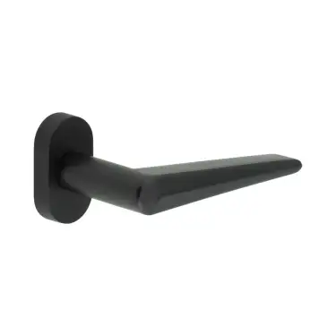 Click Here To Enlarge This Photo Of CR-107C4MB Frelan Hardware CRES Multi Point Oval Rose Door Handle Black (SS316)