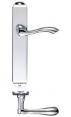 FB032CP - Zoo Hardware Fulton & Bray 'Arundel' Lever Latch Handles on Long Backplate (245 x 42mm) Polished Chrome
