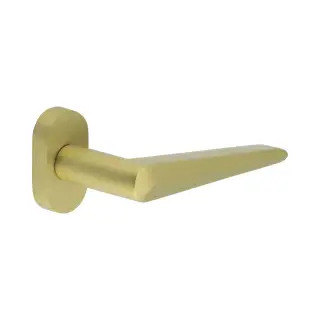 CR-107C4SB Frelan Hardware CRES Multi Point Oval Rose Door Handle Satin Brass (SS316)
