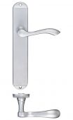 FB032SC - Zoo Hardware Fulton & Bray 'Arundel' Lever Latch Handles on Long Backplate (245 x 42mm) Satin Chrome