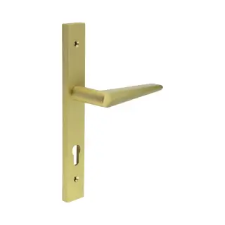 CR-107G4SB Frelan Hardware CRES 92mm Multi Point Backplate Door Handle (215mm c/c) Satin Brass (SS316)