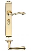 FB033 - Zoo Hardware Fulton & Bray 'Arundel' Lever Bathroom (57mm c/c) Handles on Long Backplate (245 x 42mm) Polished Brass