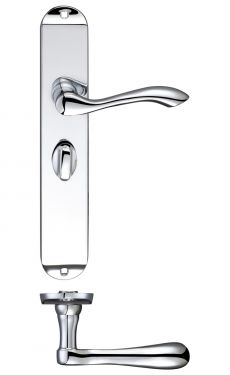 Click Here To Enlarge This Photo Of FB033CP - Zoo Hardware Fulton & Bray 'Arundel' Lever Bathroom (57mm c/c) Handles on Long Backplate (245 x 42mm) Polished Chrome