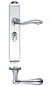 FB033CP - Zoo Hardware Fulton & Bray 'Arundel' Lever Bathroom (57mm c/c) Handles on Long Backplate (245 x 42mm) Polished Chrome