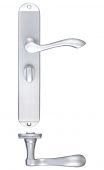 FB033SC - Zoo Hardware Fulton & Bray 'Arundel' Lever Bathroom (57mm c/c) Handles on Long Backplate (245 x 42mm) Satin Chrome
