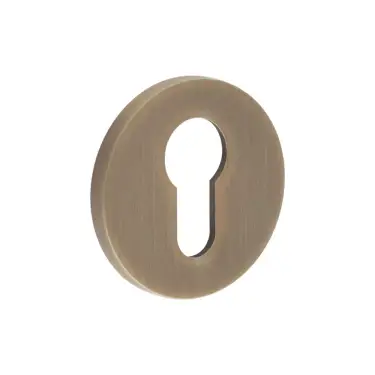 Click Here To Enlarge This Photo Of CR-S10AB Frelan Hardware CRES Euro Keyway (Round Rose) Escutcheon Antique Brass (SS316)
