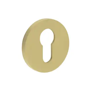CR-S10SB Frelan Hardware CRES Euro Keyway (Round Rose) Escutcheon Satin Brass (SS316)