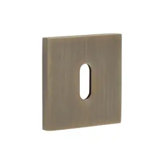 CR-T10AB Frelan Hardware CRES Standard Keyway (Square Rose) Escutcheon Antique Brass (SS316)