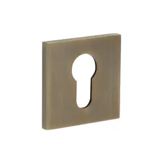 CR-U10AB Frelan Hardware CRES Euro Keyway (Square Rose) Escutcheon Antique Brass (SS316)