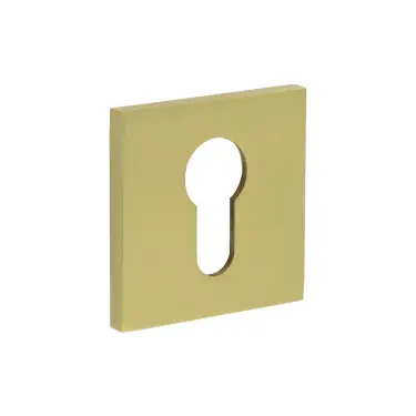 Click Here To Enlarge This Photo Of CR-U10SB Frelan Hardware CRES Euro Keyway (Square Rose) Escutcheon Satin Brass (SS316)