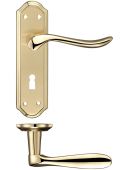 FB041SBPB - Zoo Hardware Fulton & Bray 'Lincoln' Lever Lock (57mm c/c) Handles (180 x 48mm) Satin/Polished Brass