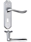 FB041SCCP - Zoo Hardware Fulton & Bray 'Lincoln' Lever Lock (57mm c/c) Handles (180 x 48mm) Satin/Polished Chrome