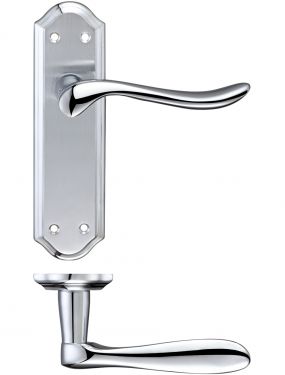 Click Here To Enlarge This Photo Of FB042SCCP - Zoo Hardware Fulton & Bray 'Lincoln' Lever Latch Handles (180 x 48mm) Satin/Polished Chrome
