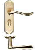 FB043SBPB - Zoo Hardware Fulton & Bray 'Lincoln' Lever Bathroom (57mm c/c) Handles (180 x 48mm) Satin/Polished Brass