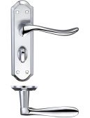 FB043SCCP - Zoo Hardware Fulton & Bray 'Lincoln' Lever Bathroom (57mm c/c) Handles (180 x 48mm) Satin/Polished Chrome