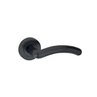 SB1303GG - Spira Brass Taurus Lever Handle on Round Rose - Gun Metal Grey