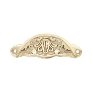 SB2346PB - Spira Brass Floral Cup Pull - Polished Brass