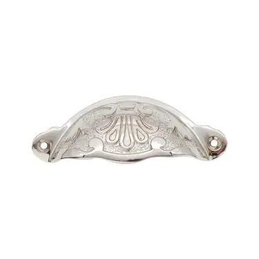 Click Here To Enlarge This Photo Of SB2346PN - Spira Brass Floral Cup Pull - Polished Nickel
