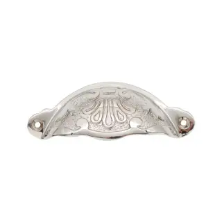 SB2346PN - Spira Brass Floral Cup Pull - Polished Nickel