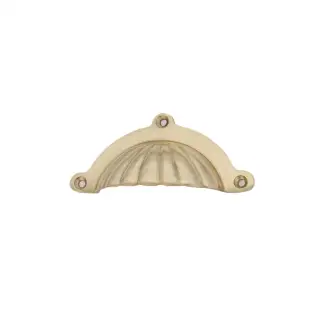 SB2347PB - Spira Brass Shell Cup Pull - Polished Brass
