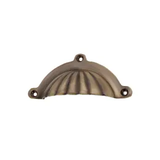 SB2347ANT - Spira Brass Shell Cup Pull - Antique Brass