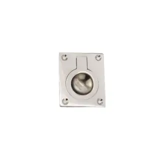SB2349PN - Spira Brass Ring Pull Square Flush - Polished Nickel