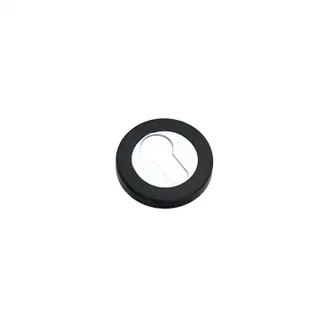 Click Here To Enlarge This Photo Of SB3104BLK/PC - Spira Brass Euro Profile Escutcheon - Black/Chrome