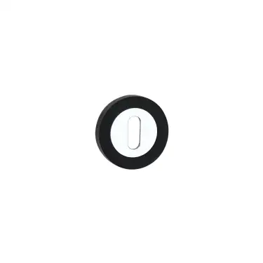 Click Here To Enlarge This Photo Of SB3105BLK/PC - Spira Brass Oval Standard Escutcheon - Black/Chrome