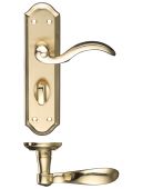 FB053SBPB - Zoo Hardware Fulton & Bray 'Winchester' Lever Bathroom (57mm c/c) Handles (180 x 48mm) Satin/Polished Brass