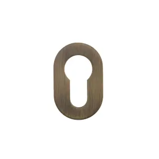 RT001-MINI-AB - Zoo Hardware Rosso Tecnica 'Mini' Euro Profile Escutcheons (Pair)  - Antique Brass