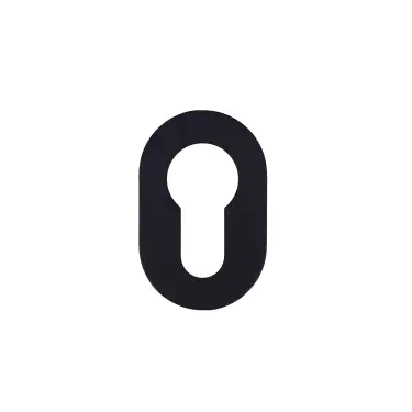 Click Here To Enlarge This Photo Of RT001-MINI-PCB - Zoo Hardware Rosso Tecnica 'Mini' Euro Profile Escutcheons (Pair)  - Powder Coat Black