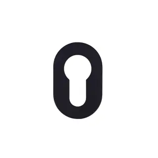 RT001-MINI-PCB - Zoo Hardware Rosso Tecnica 'Mini' Euro Profile Escutcheons (Pair)  - Powder Coat Black