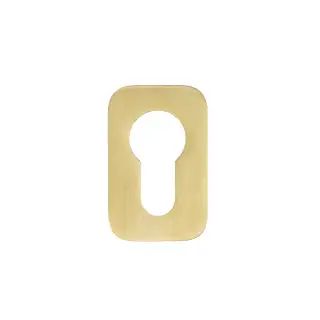 RT001-MINISQ-PVDSB - Zoo Hardware Rosso Tecnica 'Mini' Squircle Euro Profile Escutcheons (Pair)  - PVD Satin Brass