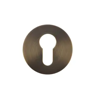 RT001-SLIM-AB - Zoo Hardware Rosso Tecnica Slim 4mm Euro Profile Escutcheons (Pair) - Antique Brass