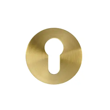 Click Here To Enlarge This Photo Of RT001-SLIM-PVDSB - Zoo Hardware Rosso Tecnica Slim 4mm Euro Profile Escutcheons (Pair) - PVD Satin Brass