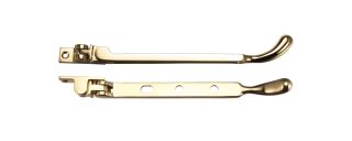 FB100 - Zoo Hardware Fulton & Bray Bulb End Casement Stay 8" Polished Brass
