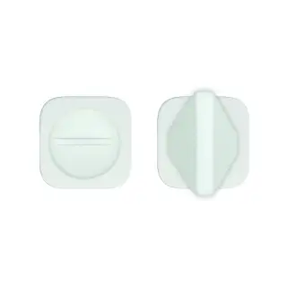 RT004-MINISQ-PCW - Zoo Hardware Rosso Tecnica 'Mini' Squircle Turn and Release - Powder Coat White