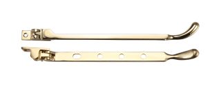 FB101 - Zoo Hardware Fulton & Bray Bulb End Casement Stay 10" Polished Brass